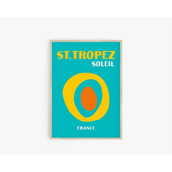 Saint Tropez Soleil Preppy Travel Poster