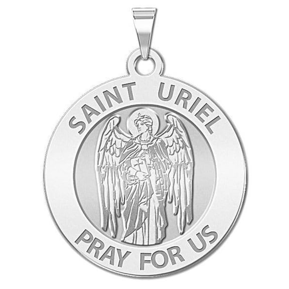 Saint Uriel Religious Medal - 1 Inch Size of a Quarter -Sterling Silver