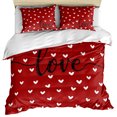 thumbnail image 1 of Saint Valentine's Day Bedding 3 Piece Duvet Cover Set Twin Size, Red Love Heart Romantic Soft Microfiber Comforter Cover with Zipper Closure & Pillowcases, Wrinkle & FadeResistant Quilt Cover, 1 of 9