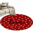 thumbnail image 1 of Saint Valentine's Day, Large Area Rugs for Bedroom Living Room, Soft Non Slip Carpet Bedside Rug, Red Love Heart Romantic Round Floor Cover Kitchen Accent Rug 3.3' for Dining Room/Office, 1 of 9