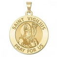 thumbnail image 1 of Saint Vigilius Religious Medal  - 3/4 inch Size of a Nickel -Solid 14K White Gold, 1 of 1