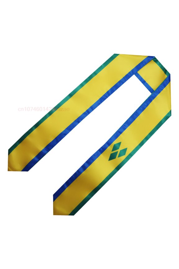 Saint Vincent and The Grenadines Flag 180*15CM Graduation Sash Stole Scarf Double Sided for Study Aboard International
