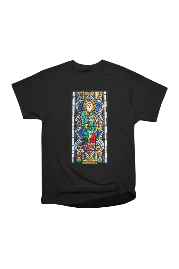 Saint Yorkie in Stained Glass T-Shirt Tee Gift For Him Merch For Her Apparel For Friend