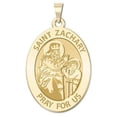 thumbnail image 1 of Saint Zachary Religious Medal - Oval - 1/2 X 2/3 Inch Size of Dime, Solid 14K Yellow Gold, 1 of 1