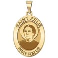 thumbnail image 1 of Saint Zelie Religious Medal - Oval - 3/4 Inch X 1 Inch - Solid 14K Yellow Gold, 1 of 2