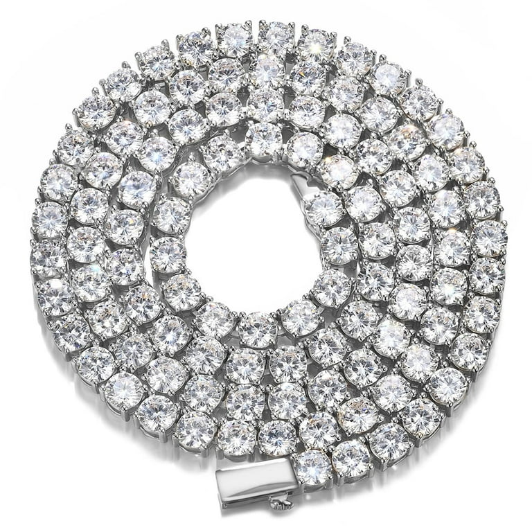 Saintda 3/4/5/6mm Width Tennis Chain Prong With AAAA Cubic Zircon