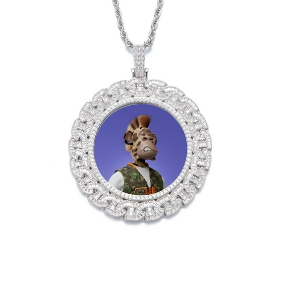 Saintda Baguette Custom Photo Memory Medallions Pendant With 3mm Rope Chain Personalized Cubic Zircon Chains Birthday Gift