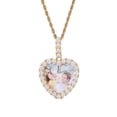 thumbnail image 1 of Saintda Heart-Shaped Medal Custom Made Photo Roundness Solid Back Pendant With 3mm Rope Chain Personalized Cubic Zircon Chains Birthday Gift, 1 of 5