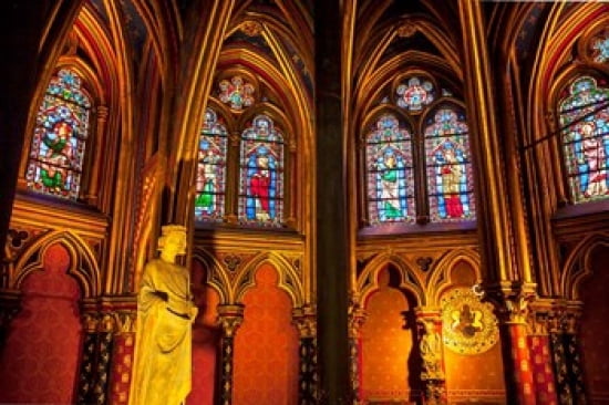Sainte Chapelle Paris France Canvas Art - Brian Jannsen DanitaDelimont (28 x 19)