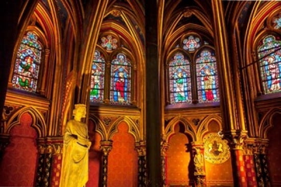 Sainte Chapelle Paris France Canvas Art - Brian Jannsen DanitaDelimont (36 x 24)