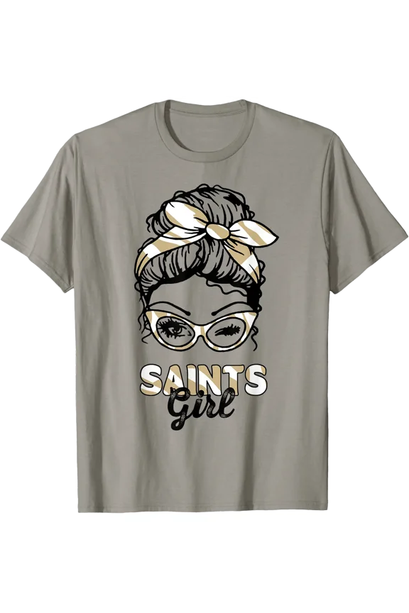 Saints Girl Messy Bun T-Shirt