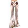 thumbnail image 1 of Saints & Hearts Womens Juniors High Rise Retro Star Stripe Flares (Brown, Small), 1 of 3