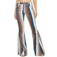 thumbnail image 1 of Saints & Hearts Womens Juniors High Rise Retro Stripe Boho Flares (L, Navy), 1 of 3