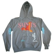 Saints Life System Mens Gray Hooded Sweatshirt with Drawstring Closure XL