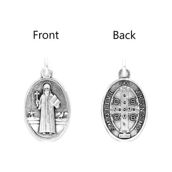 Saints Medals in oxidized silver made in Italy 1.0" x 0.7"