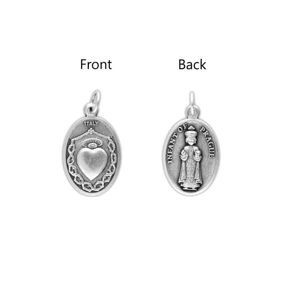 Saints Medals in oxidized silver made in Italy 1.0" x 0.7"