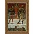 thumbnail image 1 of Saints Rocco and Romanee in the view of the town Deruta 20x24 Gold Ornate Wood Framed Canvas Art by Perugino, Pietro, 1 of 2