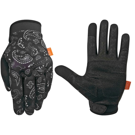 Saints of Speed D3O Paisley Mens Textile Motorcycle Gloves Black/White XL
