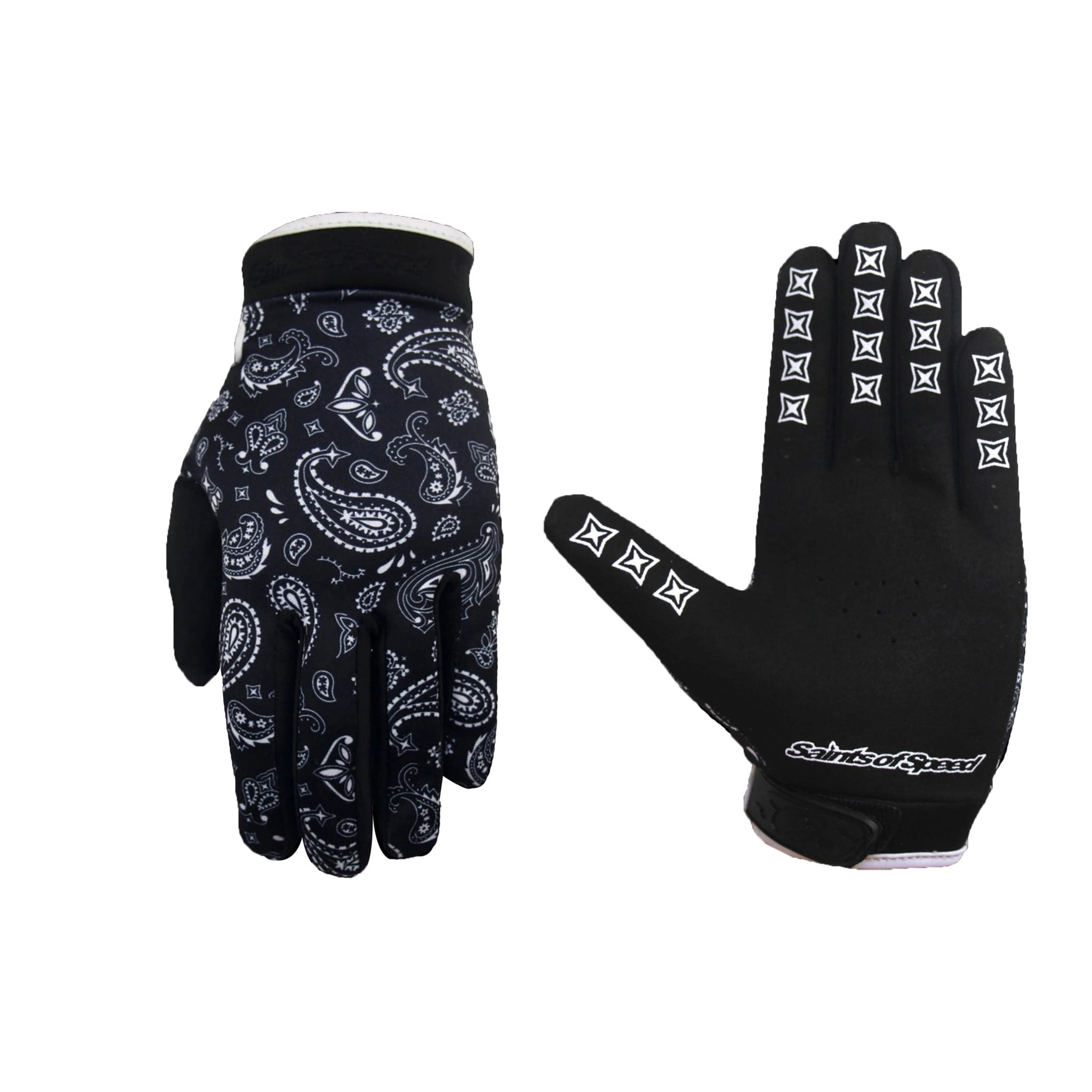 Saints Of Speed Mountain Bike & Motorcycle Gloves, Large, Black