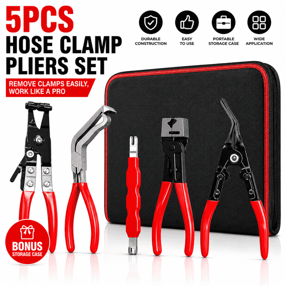 Saisi 5-Piece Hose Clamp & Electrical Connector Removal Tool Set with Storage Bag