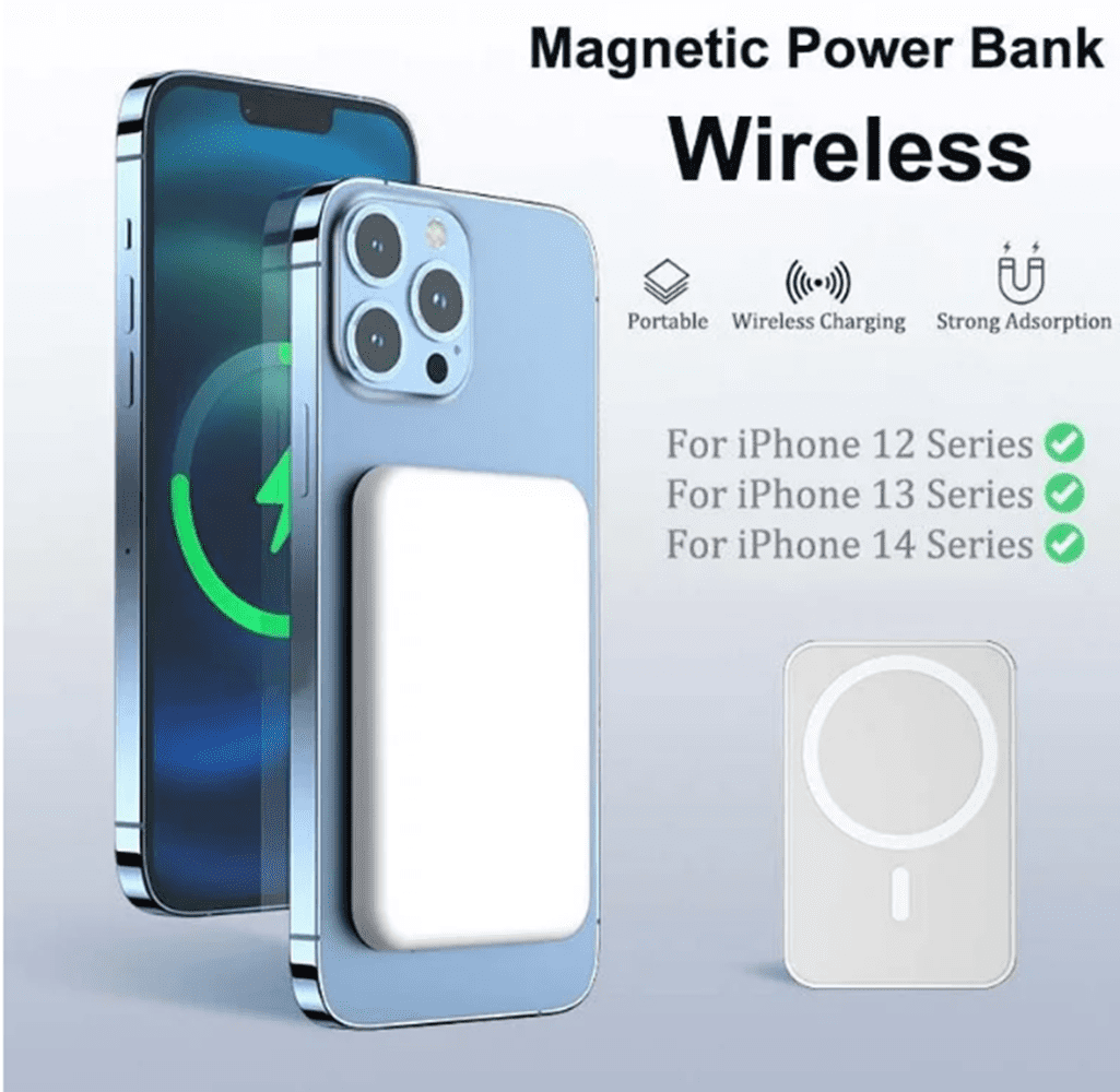 10000mAh MagSafe Wireless Power Bank for iPhone 14/13/12 Pro Max Battery  Pack