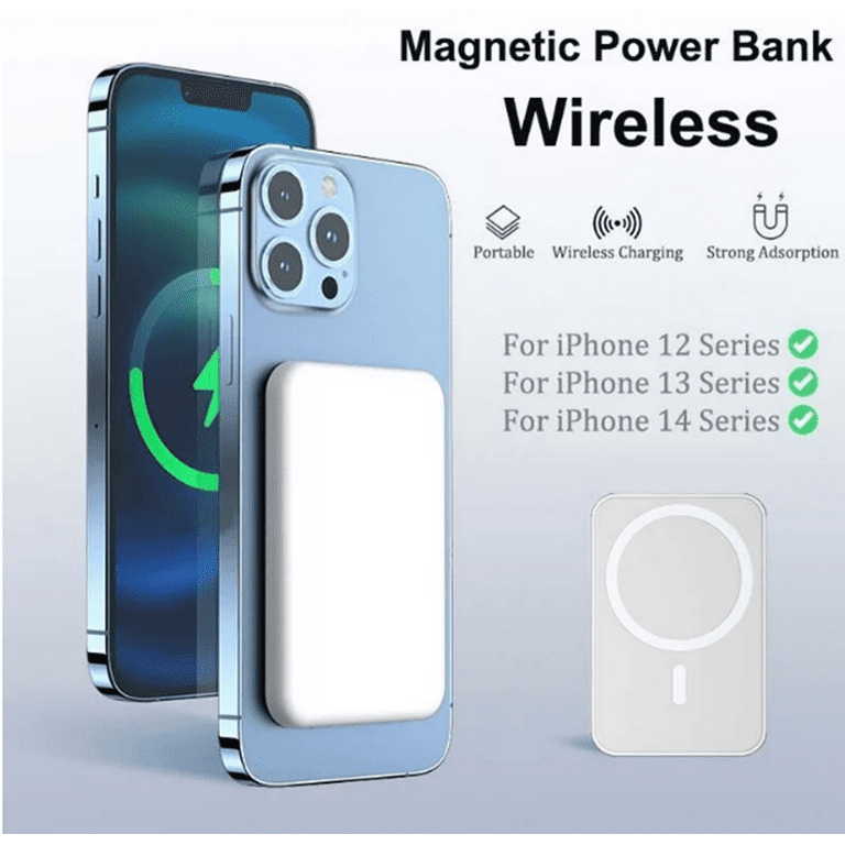 Magnetic Wireless Portable Charger,5000mAh Wireless Battery Fast Charger Power  Bank for MagSafe Apple iPhone 12/13 