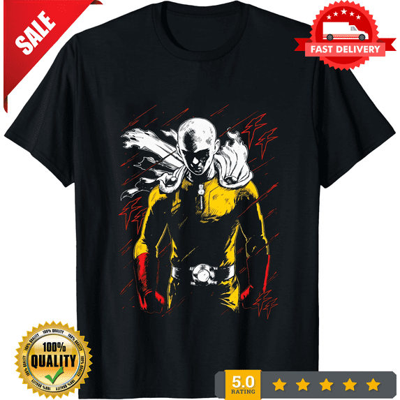 Saitama One Punch Man T-Shirt Anime Manga Gifts Black unisex gift shirt, NEW INSTOCK-TH76121