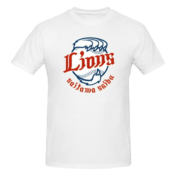 Saitama Seibu Lions Short Sleeve T-Shirt Crewneck Cotton Classic Tee Shirt Tops