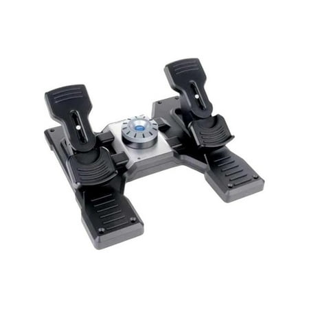 Logitech - Pro Flight Rudder Pedals Gaming Controller for PC - Black
