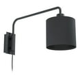 thumbnail image 1 of Saiti 1 - 1-Light Wall Sconce - Matte Black Finish - Black Fabric Shade, 1 of 3