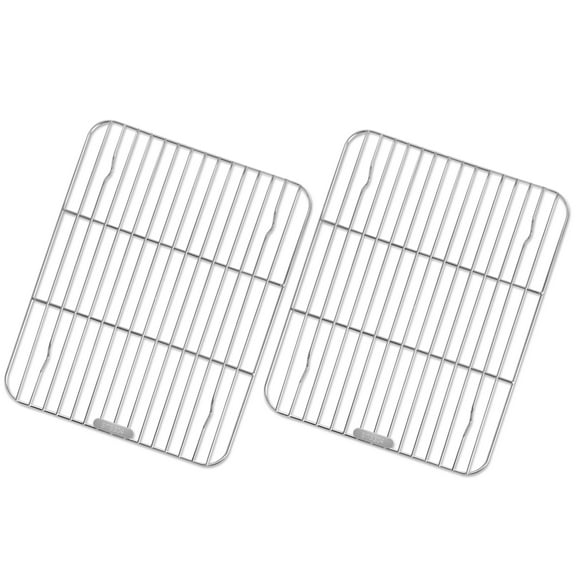 Saiveina Non-stick 8.5” x 12” 2-Tier Carbon Steel Cooling Rack, Dishwasher Safe (2 Count)