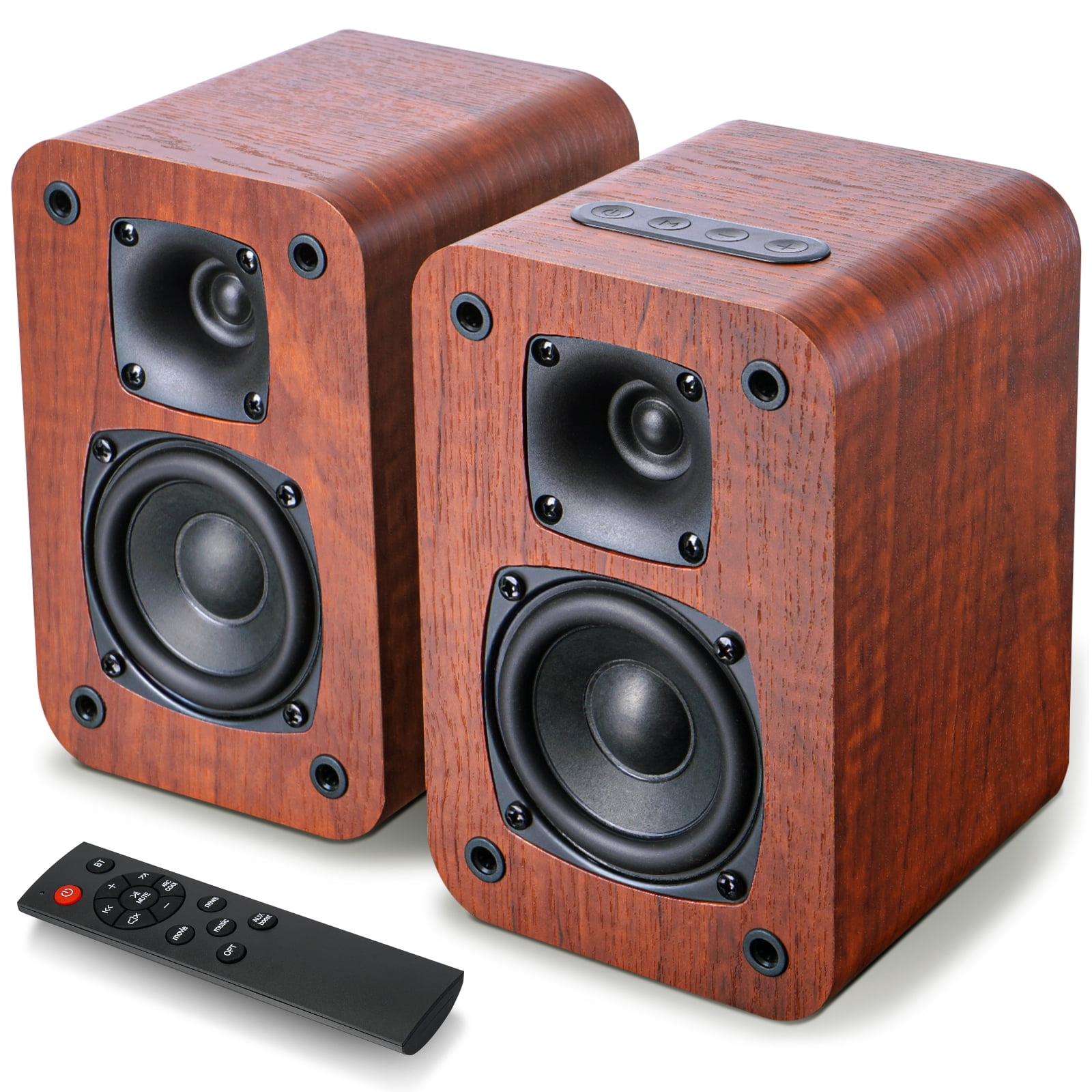 Saiyin Bluetooth Bookshelf Speakers for Record Player,Active Speakers with 3 Inch Woofer, Powered Speakers with Optical/AUX/TV-ARC Input for Turntable, PC and TV