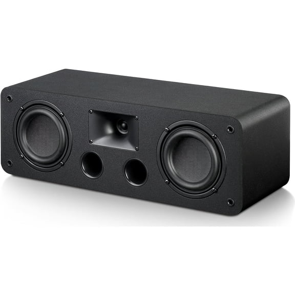 Saiyin Center Channel Speaker,Dual 4-Inch Woofers and Silk Tweeter, Crystal-Clear for Home Theater Dialogue,Passive, Wall Mountable, Single