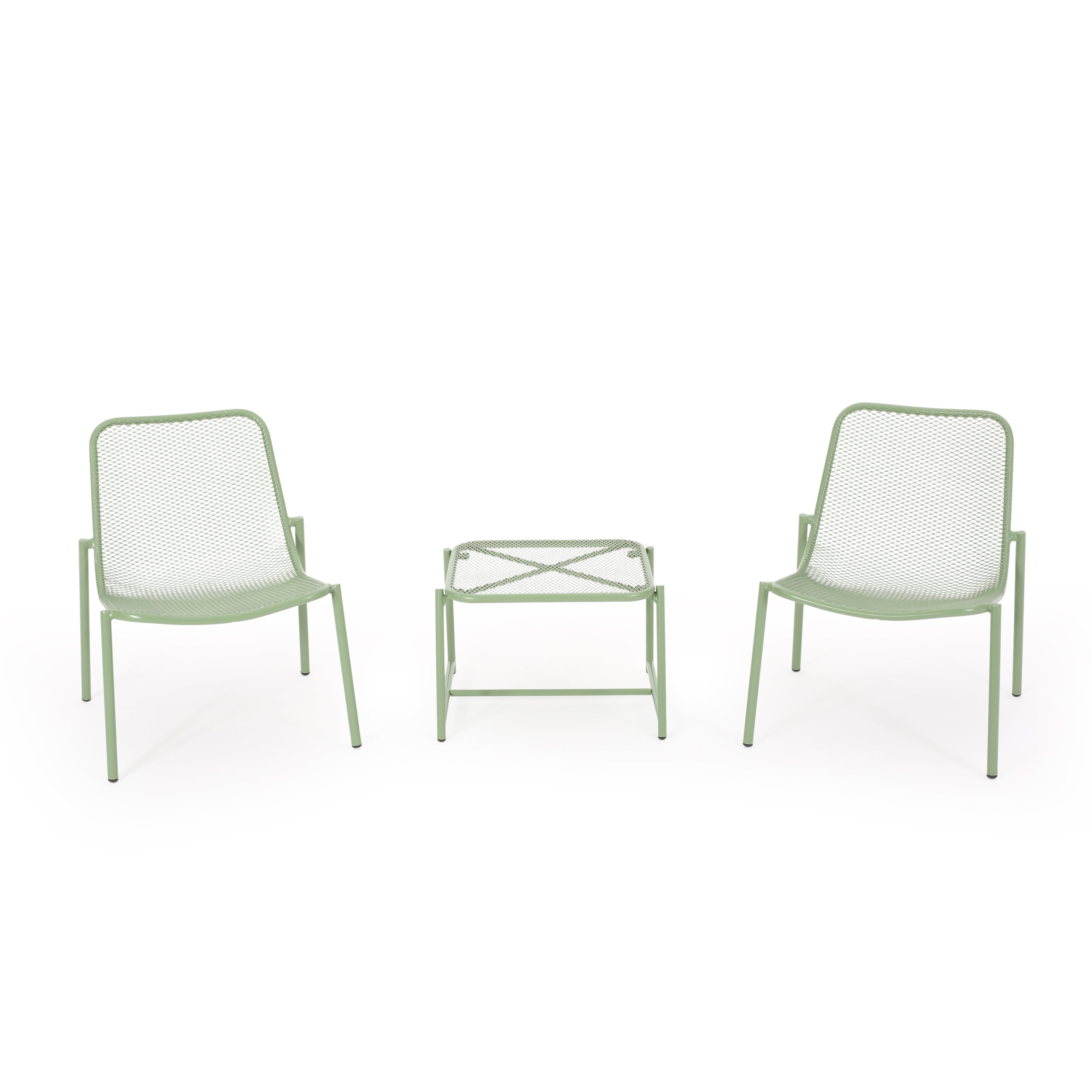 Sajan Outdoor Modern 2 Seater Chat Set, Matte Green