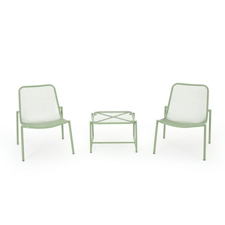 Sajan Outdoor Modern 2 Seater Chat Set, Matte Green