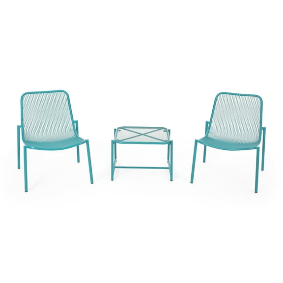 Sajan Outdoor Modern 2 Seater Chat Set, Matte Teal