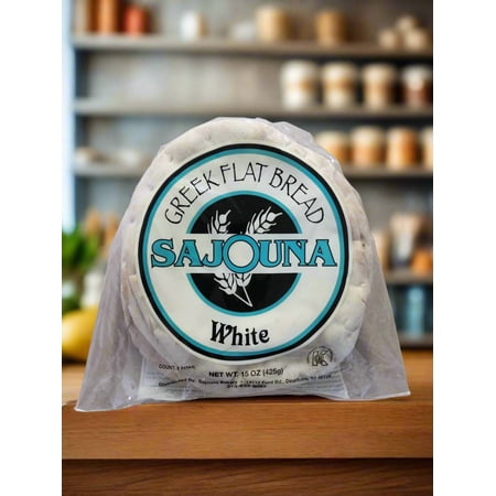 Sajouna Pitta Bread, White, 5 Count, 15 oz.