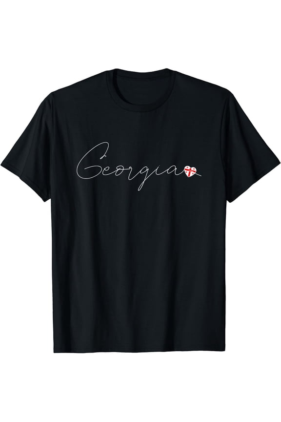 Sak’art'velo Simple Love Georgian Flag Heart on Georgia T-Shirt