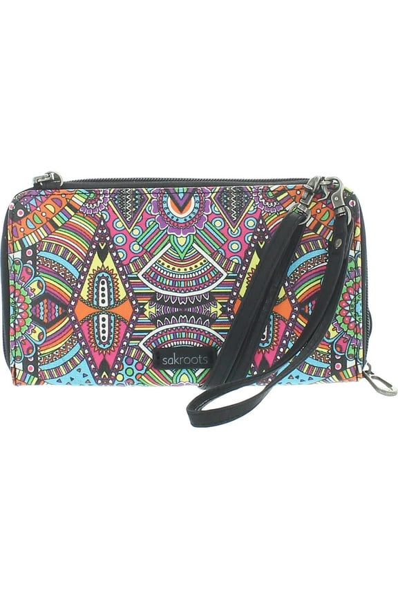 Womens Artist Circle Faux Leather Zip Around Clutch Wallet Purple O/S