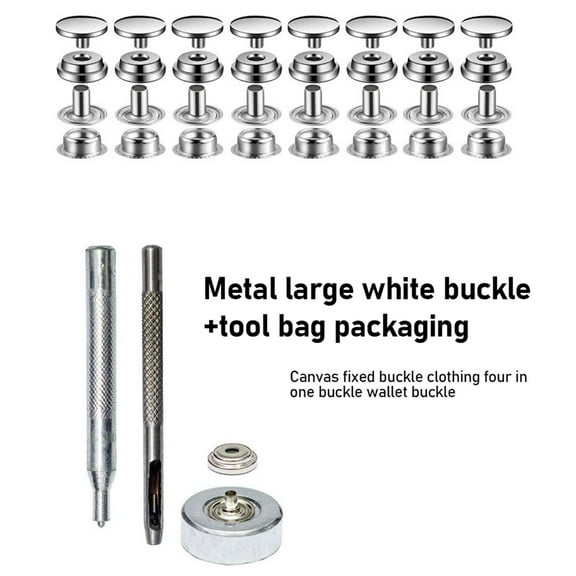 Sakaguro Iron Buckle Kit, 50 Sets with 3 Manual Fixing Tools, Used for Jeans, Leather Craftsmanship