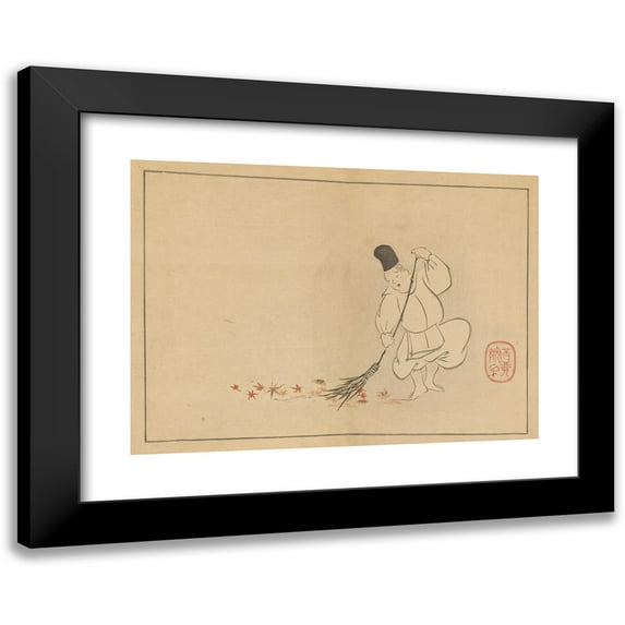 Sakai Hōitsu 14x11 Black Modern Framed Museum Art Print Titled - Sakai Hoitsu Gajo, Pl.15 (1800-1912)