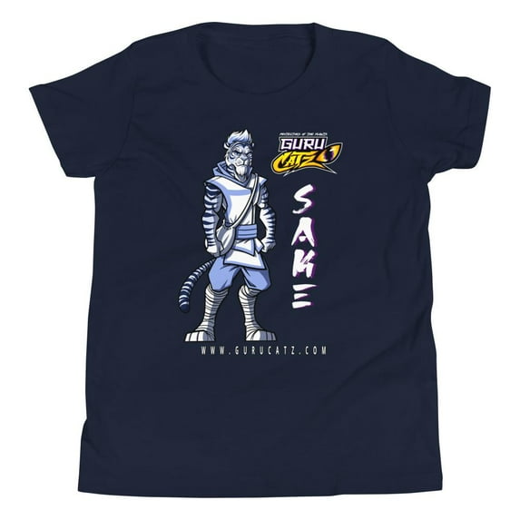 Sake Junior Short Sleeve Round Neck T-Shirt, Navy