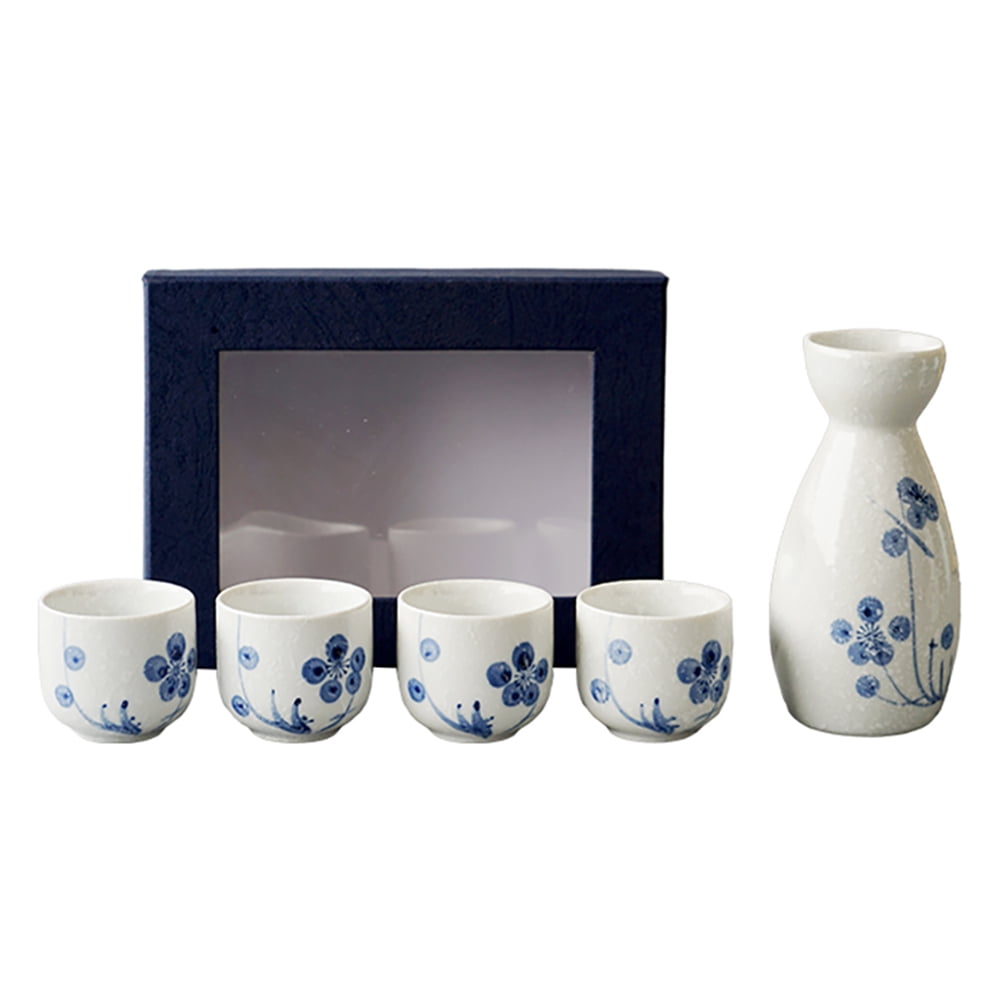 Sake Set Cup Ceramic Cups Pot Japanese Serving Bottle Saki White Tea