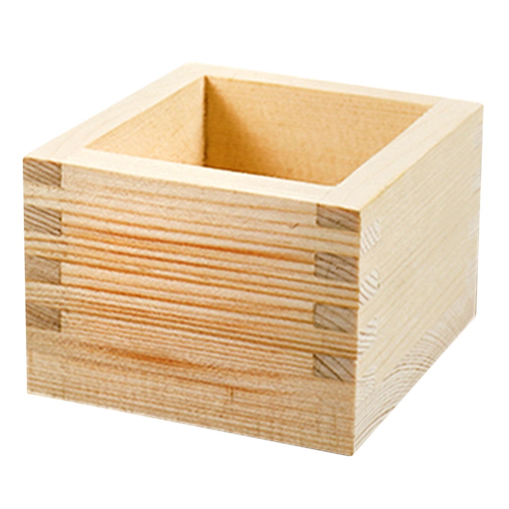 Sake Wooden Cup Sushi Restaurant Cake Holder Small Container Tea Cups ...