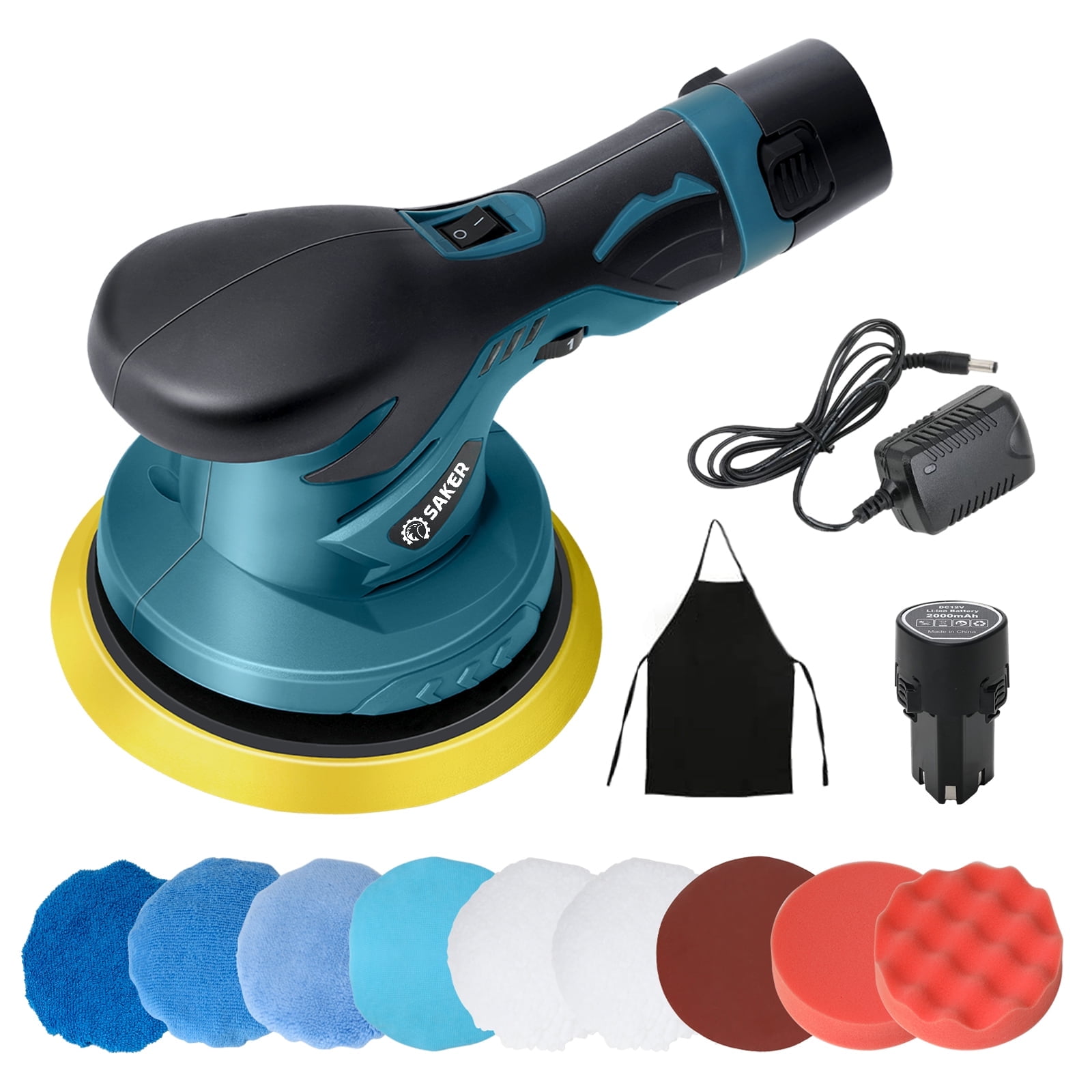 Saker 6 Inch Car Buffer Polisher, Portable Polishing Machine Kit for