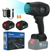 Saker Electric Cordless Leaf Blower with Adjustable Speed, Portable Handheld Leaf Blower with 2x 4.0Ah Batteries for Patio Cleaning, Lawn Care, Black