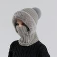 thumbnail image 1 of Saker Full Face Knit Hood Hat -Balaclava, Neck Warmer & Beanie, Windproof Winter Face Mask for Skiing, Cycling, Hiking Gray One Size, 1 of 2
