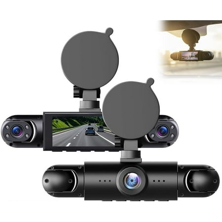 Saker Full View Car Dashcam System, 2026 Upgraded 360° Full View Car Dashcam System, 4 Channel Dash Cam for Cars - Night Vision, Loop Recording, Parking Monitor