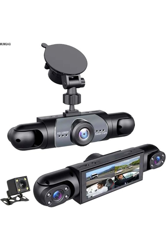 Saker Full View Car Dashcam System, 360 4 Channel Dash, 1080P Full HD Recording Car Dash Camera System with 64GB SD Card, Parking Mode, G-Sensor, Plug-in Power for Taxi, Fleet, and Family Vehicles