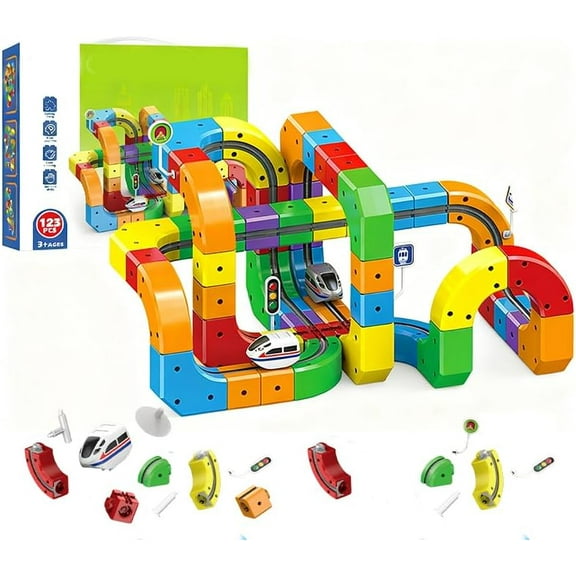 Saker Magical Fusion Track Set,Electric Train Set for Kids with USB Rechargeable Engine and Stable Gliding Tracks